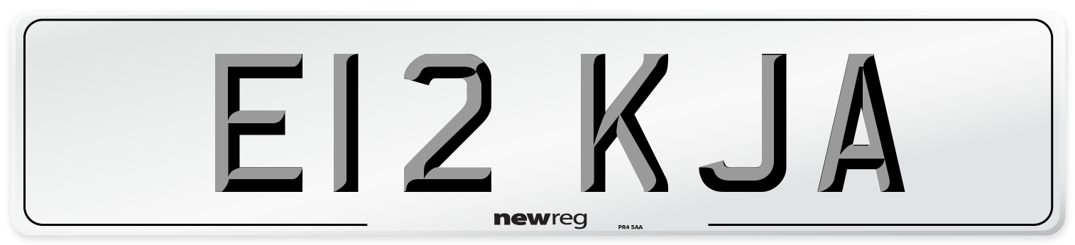 E12 KJA Number Plate from New Reg